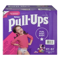 Kimberly Clark Professional Female Toddler Training Pants Pull-Ups Learning Designs for Girls Pull On with Tear Away Seams Size 6 / 4T to 5T Disposable Heavy Absorbency, 56 EA/CS