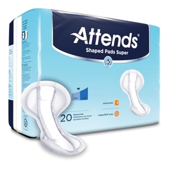 Attends Bladder Control Pad Attends Shaped Pads Super 13 X 27.2 Inch Heavy Absorbency Polymer Core One Size Fits Most Adult Unisex Disposable, 80/CS