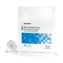 McKesson ECG Stress Electrode Snap Connector Conductive Adhesive Gel Foam Backing Adult Non-Radiolucent 30 per Pack