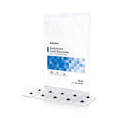 McKesson ECG Monitoring Electrode Snap Connector Conductive Adhesive Gel Foam Backing Adult Radiolucent 5 per Pack