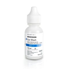McKesson Eye Wash Solution Active ingredient: 98.3% Purified Water Inactive ingredients: boric acid, sodium borate, sodium chloride 1 oz. Squeeze Bottle, 144/CS