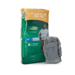 Kimberly Clark Professional Male Adult Absorbent Underwear Depend FIT-FLEX Pull On with Tear Away Seams X-Large Disposable Heavy Absorbency, 26/PK