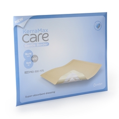 Systagenix Super Absorbent Dressing KerraMax Care Gentle Border 6 X 6 Inch Nonwoven Square Sterile, 10/CT