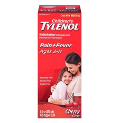 Johnson & Johnson Children's Pain Relief Children's Tylenol&reg; 160 mg / 5 mL Strength Acetaminophen Oral Suspension 4 oz.
