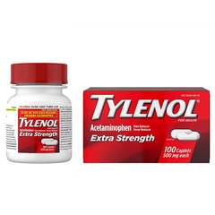 Johnson & Johnson Pain Relief Tylenol&reg; 500 mg Strength Acetaminophen Caplet 100 per Bottle