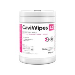 Metrex Research CaviWipes 2.0 Surface Disinfectant Premoistened Manual Pull Wipe 160 Count Canister Alcohol Scent NonSterile, 12/CS