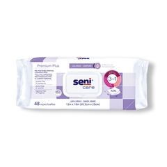 TZMO Seni&reg; Care - Rinse-Free Personal Wipes, Soft, Unscented, 48/PK