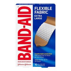Johnson & Johnson Adhesive Strip Band-Aid&reg; Flexible Fabric 10-3/4 X 4 Inch Fabric Rectangle Tan Sterile