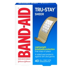 Johnson & Johnson Adhesive Strip Band-Aid&reg; TRU-STAY™ 3/4 X 3 Inch Plastic Rectangle Sheer Sterile
