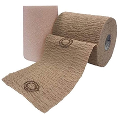 Andover Coated Products 2 Layer Compression Bandage System CoFlex TLC Calamine with Indicators 4 Inch X 6 Yard / 4 Inch X 7 Yard 20 to 30 mmHg Self-adherent / Pull On Closure Tan NonSterile, 8/CS