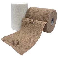 Andover Coated Products 2 Layer Compression Bandage System CoFlex TLC Zinc with Indicators 4 Inch X 6 Yard / 4 Inch X 7 Yard 35 to 40 mmHg Self-adherent / Pull On Closure Tan NonSterile, 8/CS