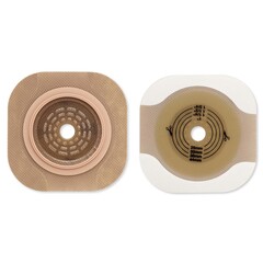 Hollister Ostomy Barrier New Image™ Flat CeraPlus™ Precut, Extended Wear Adhesive Tape Borders 1-3/4 Inch Flange Green Code 1 Inch Opening