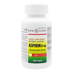 McKesson Pain Relief 81 mg Strength Aspirin Tablet 1,000 per Bottle, 12/CS