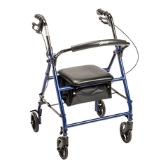 DRIVE DEVILBISS 4 Wheel Rollator drive™ Blue Adjustable Height / Folding Steel Frame