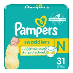 Procter & Gamble Unisex Baby Diaper Pampers Swaddlers Size 0 Disposable Heavy Absorbency