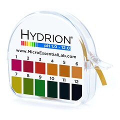 Micro Essentials pH Paper in Dispenser Hydrion 1.0 to 12.0, 1/EA