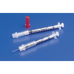 MON295803BX - Covidien - Tuberculin Syringe with Needle Monoject® 1 mL 28 Gauge 1/2 Attached Sliding Safety Needle, 100 EA/BX