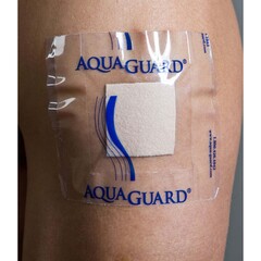 Tidi Products IV Site Barrier Protector AquaGuard Shower Sheet 4 X 4 Inch Square NonSterile, 5/PK