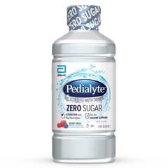 Abbott Nutrition Oral Electrolyte Solution Pedialyte&reg; Zero Sugar Berry Frost Flavor 33.8 oz. Electrolyte, 1/EA
