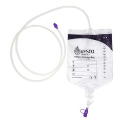 Vesco Medical Enteral Drainage Bag with ENFit Connector Vesco Medical 60 Inch Tubing 1000 mL Sterile