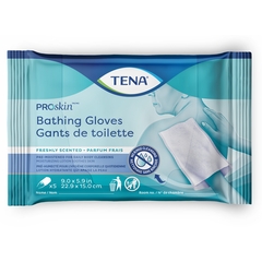 Essity TENA&reg; ProSkin™ Rinse-Free Bathing Glove Wipe, Soft Pack, Water/PEG-8/Dimethicone, Scented, 225/Case