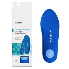 McKesson Brand Insole Full Length Size G Polypropylene / EVA / Polyester / Poron&reg; Black / Blue Male 10 to 10-1/2 / Female 12, 1/BX