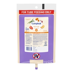 Nestle Healthcare Nutrition Tube Feeding Formula Compleat Peptide 1.5 SpikeRight Plus 1000 mL UltraPak Bag Ready to Use Unflavored Adult, 1/EA