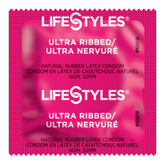 Sxwell USA Condom Lifestyles Ultra Ribbed Lubricated One Size Fits Most 1,008 per Case, 1 Case