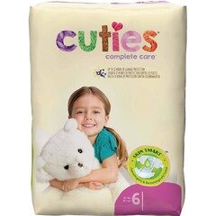 First Quality Unisex Baby Diaper Cuties&reg; Complete Care Size 6 Disposable Heavy Absorbency