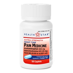 Geri-Care Nightime Pain / Allergy Relief 500 mg Strength Acetaminophen / Diphenhydramine HCl Capsule 50 per Bottle, 12 EA/CS