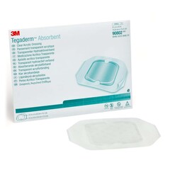 Solventum Corporation Absorbent Transparent Film Dressing 3M™ Tegaderm™ Absorbent 5-7/8 X 6 Inch Rectangle Sterile, 10/BX