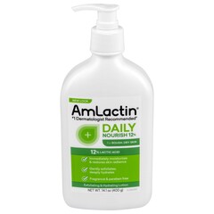 Emerson Healthcare Hand and Body Moisturizer Amlactin Daily 14.1 oz. Pump Bottle Unscented Lotion, 1/EA