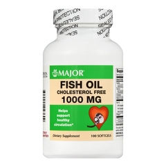 Major Pharmaceuticals Omega 3 Supplement Fish Oil 300-1,000 mg Strength Softgel 100 per Bottle