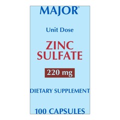 Major Pharmaceuticals Mineral Supplement Zinc Sulfate 220 mg Strength Capsule 100 Per Box, 100/BX