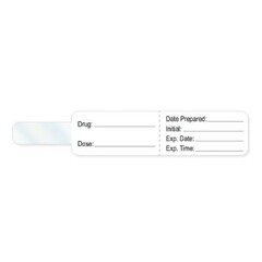 Precision Dynamic Pre-Printed Label PDC&reg; Anesthesia Label White Drug_ Date_Int_Exp Date_Exp TIme_ Black Syringe Label 3/4 X 4 Inch, 1/RL