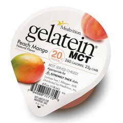 Medtrition Oral Supplement Gelatein&reg; MCT Peach Mango Flavor Gel 4 oz. Cup, 30/CS