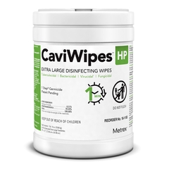Metrex Research CaviWipes HP XL Surface Disinfectant Cleaner Peroxide Based Manual Pull Wipe 65 Count Canister Scented NonSterile, 1/CT