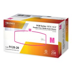 Tronex Healthcare Exam Glove NEW AGE 9128 Series Medium NonSterile Nitrile Textured Fingertips Violet Blue Chemo Tested / Fentanyl Tested, 2500/CS