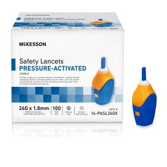 McKesson Safety Lancet 26 Gauge Retractable Pressure Activated Finger, 100/BX