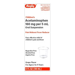 Major Pharmaceuticals Children's Pain Relief 160 mg / 5 mL Strength Acetaminophen Oral Suspension 4 oz., 1/EA