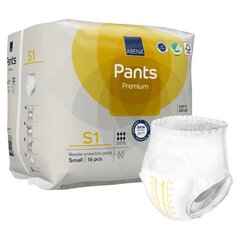 Abena Unisex Adult Absorbent Underwear Abena Premium Pants S1 Pull On with Tear Away Seams Small Disposable Moderate Absorbency
