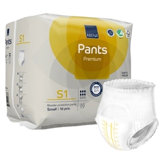Abena Unisex Adult Absorbent Underwear Abena Premium Pants S2 Pull On with Tear Away Seams Small Disposable Moderate Absorbency, 96 EA/CS