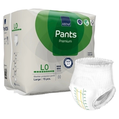 Abena Unisex Adult Absorbent Underwear Abena Premium Pants L0 Pull On with Tear Away Seams Large Disposable Moderate Absorbency, 90 EA/CS