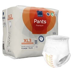 Abena Unisex Adult Absorbent Underwear Abena Premium Pants XL3 Pull On with Tear Away Seams X-Large Disposable Moderate Absorbency, 16 EA/PK
