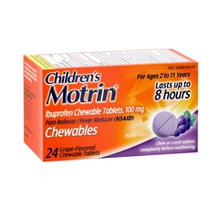 Johnson & Johnson Children's Pain Relief MOTRIN&reg; 100 mg Strength Ibuprofen Chewable Tablet 24 Per Bottle