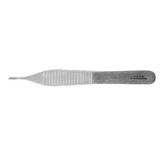 Miltex Medical Tissue Forceps Miltex&reg; Disposable Adson 4-3/4 Inch Length Floor / Office Grade Pakistani Stainless Steel Sterile NonLocking Thumb Handle Straight Delicate, 1 X 2 Teeth, 25/BX