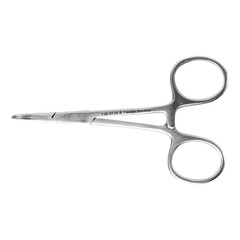 Miltex Medical Mosquito Forceps Miltex&reg; Disposable Hartmann 3-1/2 Inch Length Floor / Office Grade Pakistani Stainless Steel Sterile Locking Finger Ring Handle Curved Serrated Tips, 50/BX