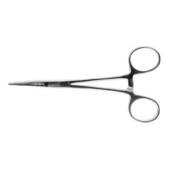 Miltex Medical Hemostatic Forceps Miltex&reg; Disposable Kelly 5-1/2 Inch Length Floor / Office Grade Pakistani Stainless Steel Sterile Locking Finger Ring Handle Curved Serrated Tips, 50/BX