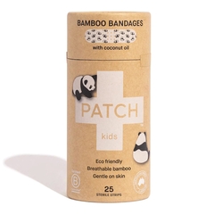 Nutricare Adhesive Strip with Coconut Oil Patch Kids 3/4 X 3 Inch Bamboo / Coconut Oil Rectangle Kid Design (Panda) Sterile, 25 EA/TU