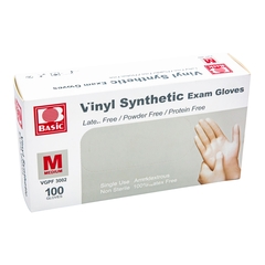 Concentric Health Alliance Exam Glove Basic Medium NonSterile Vinyl Standard Cuff Length Smooth White Not Rated, 1 EA/BX